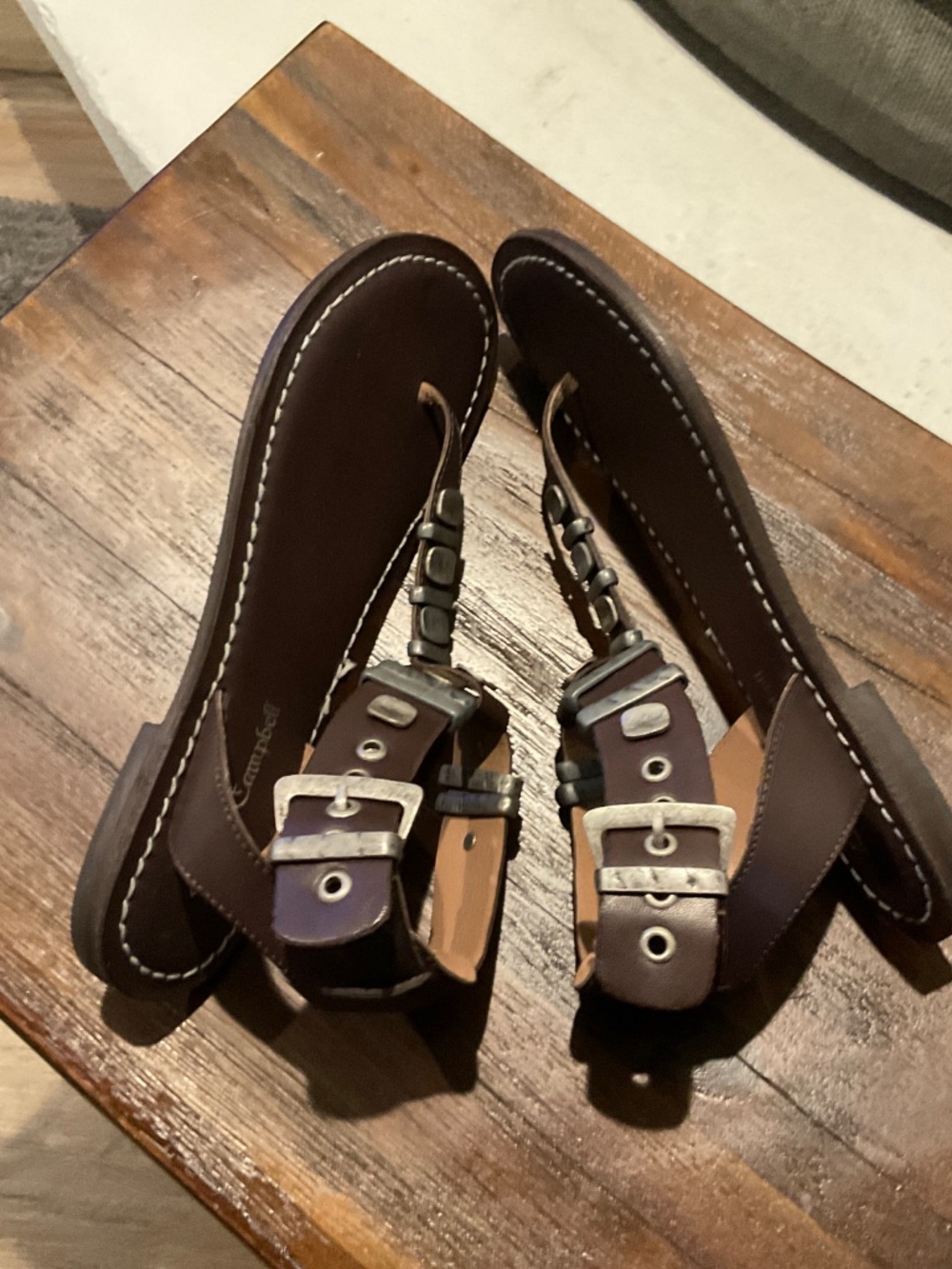 Jeffrey Campbell Leif Sandal Leather Dark Brown Size 7 - Picture 5 of 7